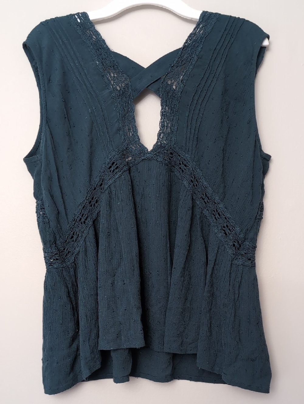 American Eagle Gauzy XS Loden Green Cool Flouncy Blouse / Top - Picture 2 of 3